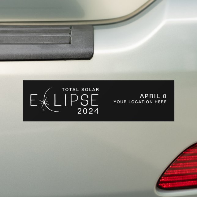 Adesivo Para Carro Localização Personalizada do Eclipse Solar 2024 Co (No carro)