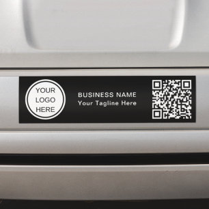Adesivo Para Carro Logotipo comercial e código QR l Marca em preto e 