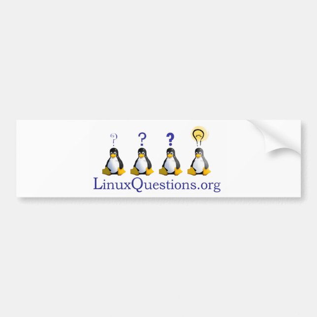Adesivo Para Carro Logotipo das perguntas de Linux (Frente)