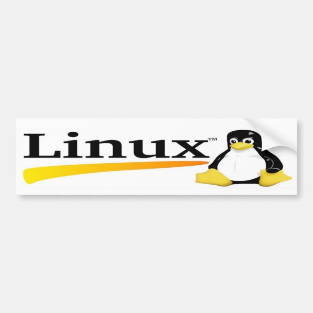 Adesivo Para Carro Logotipo de Linux com produtos de Tux (Frente)