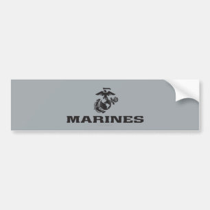 Adesivo Para Carro Logotipo do USMC empilhado - preto