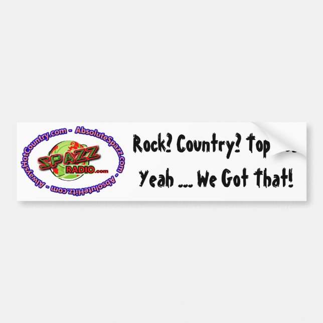 Adesivo Para Carro Logotipo Merch de SpazzRadio (Frente)