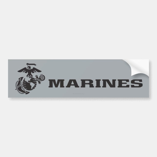Adesivo Para Carro Logotipo preto empilhado do USMC (Frente)