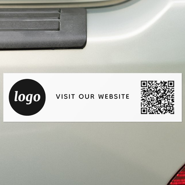 Adesivo Para Carro Logotipo simples e Promocional de código QR para e (Logo QR code custom text business promotional car bumper sticker)