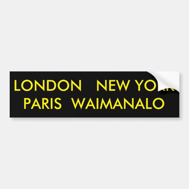 ADESIVO PARA CARRO LONDRES NEW YORK PARIS WAIMANALO (Frente)