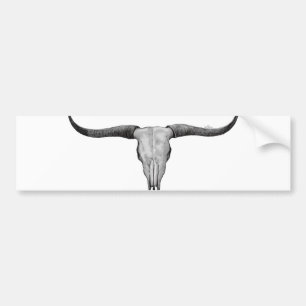 Adesivo Para Carro Longhorn Skull