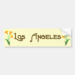 Adesivo Para Carro Los Angeles Art Deco Poppy Bumper Sticker