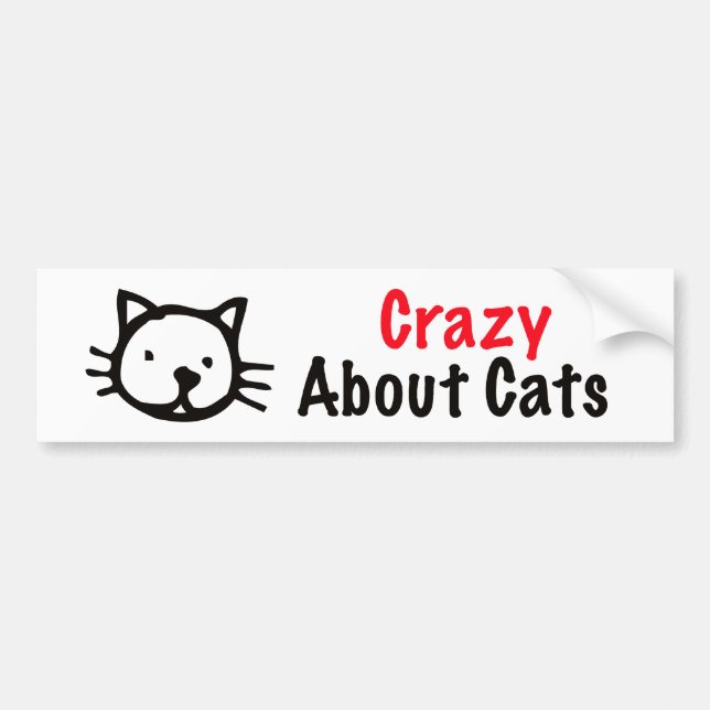Adesivo Para Carro Louco sobre gatos (Frente)