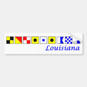 Adesivo Para Carro Louisiana soletrou no alfabeto náutico da bandeir