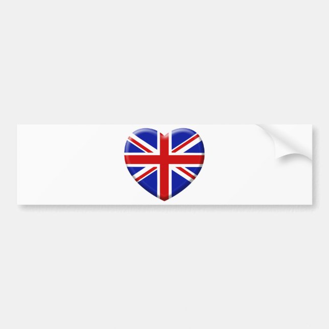 Adesivo Para Carro love bandeira Inglaterra (Frente)