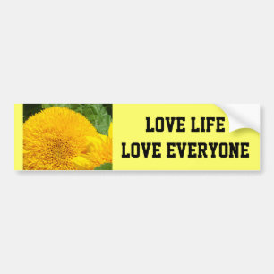 Adesivo Para Carro Love Life Love All protetor stickers Sunflower