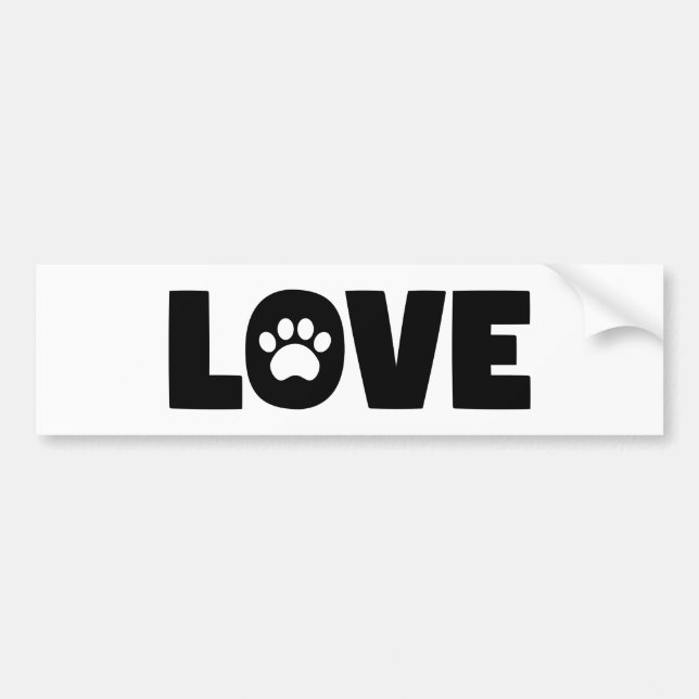 Adesivo Para Carro Love Paw Print (Frente)