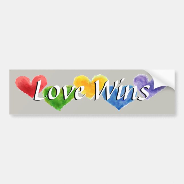 Adesivo Para Carro Love Wins Bumper sticker (Frente)