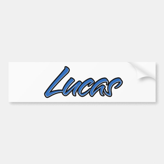 Adesivo Para Carro Lucas Name blue Aufkleber Sticker Autoaufkleber (Frente)