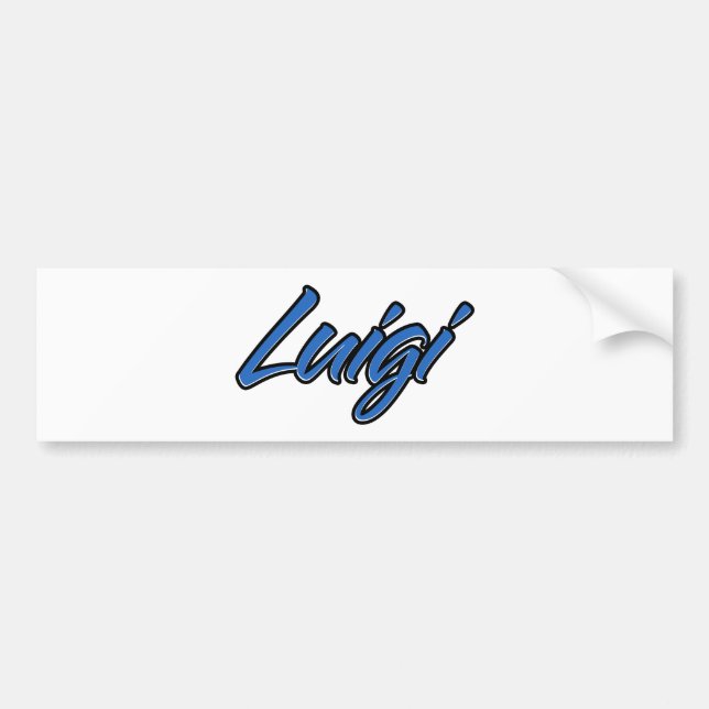 Adesivo Para Carro Luigi Name blue Aufkleber Sticker Autoaufkleber (Frente)