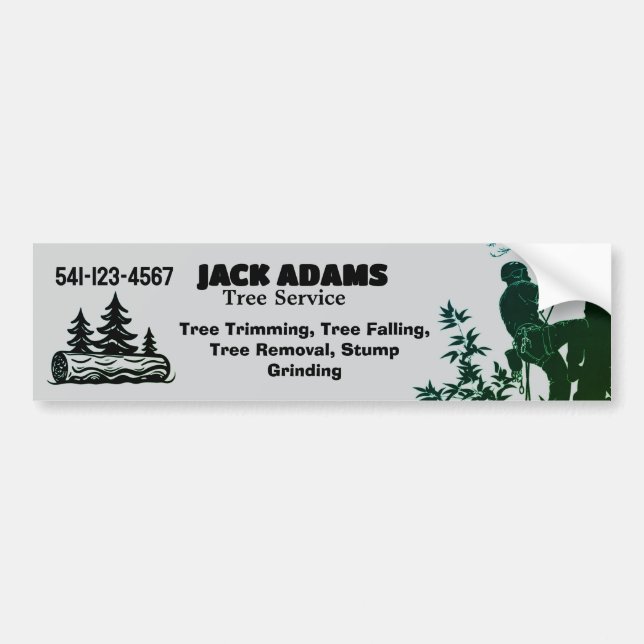Adesivo Para Carro Lumberjack Tree Service Business Card (Frente)