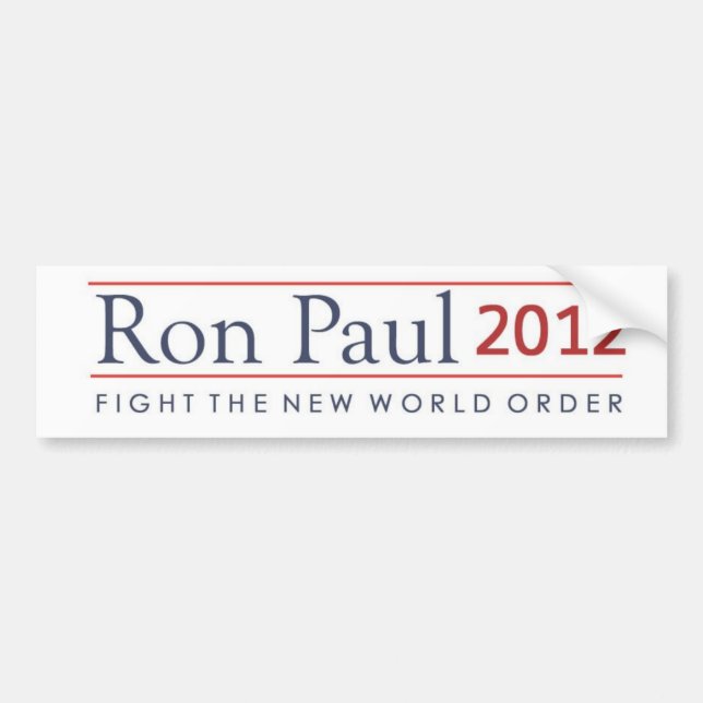 Adesivo Para Carro Luta de Ron Paul 2012 o ordem mundial novo (Frente)