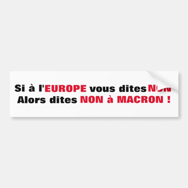 Adesivo Para Carro Macron = Europa = Mondialização - Autocolante (Frente)