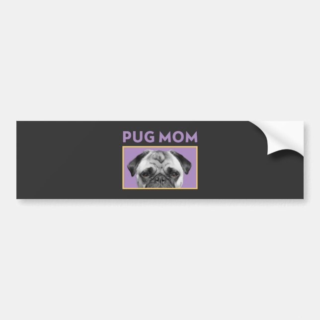 Adesivo Para Carro Mãe Pug (Frente)