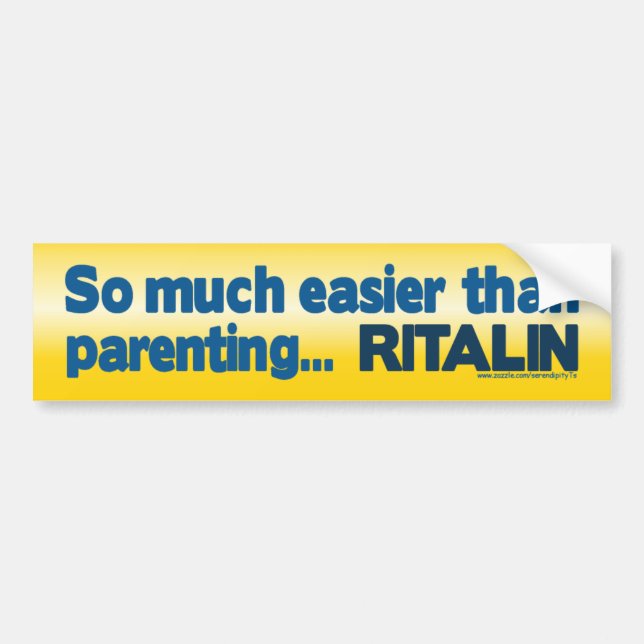 Adesivo Para Carro Mais fácil que Parentalidade... RITALINA (Frente)