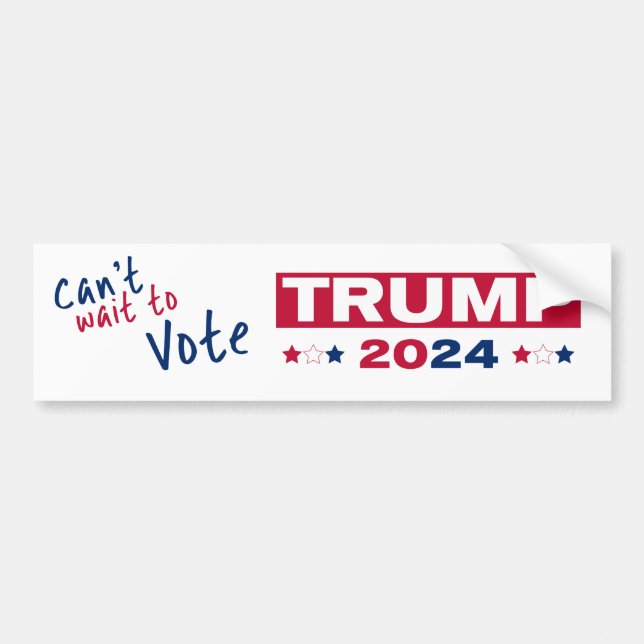 Adesivo Para Carro Mal posso esperar para votar no TRUMP 2024 (Frente)