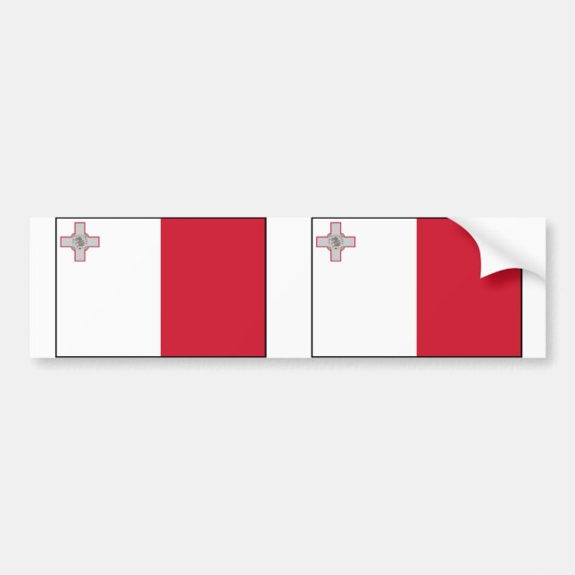 Adesivo Para Carro Malta com beira, bandeira de Malta (Frente)