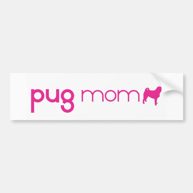 Adesivo Para Carro Mamã do Pug (Frente)
