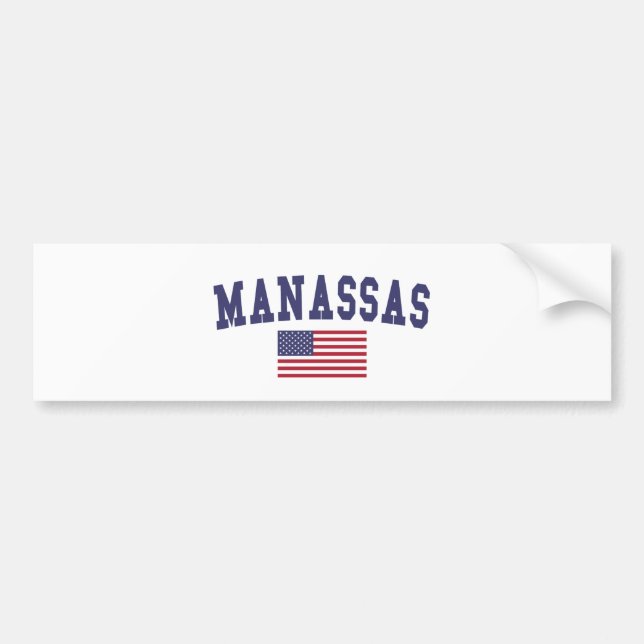 Adesivo Para Carro Manassas EUA Flag (Frente)