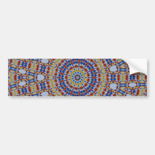 Adesivo Para Carro Mandala azul amarelo