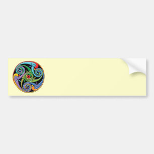 Adesivo Para Carro Mandala celta bonita com redemoinhos coloridos