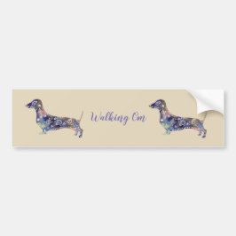 Adesivo Para Carro Mandala Dog, Dachshund Bumper Sticker