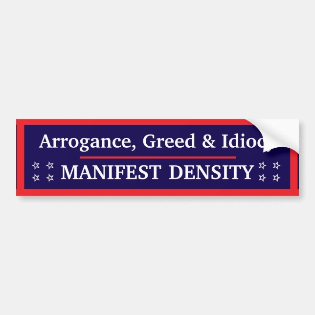 Adesivo Para Carro Manifest Density Bumper Sticker (Frente)