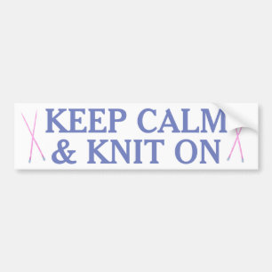 Adesivo Para Carro Mantenha a calma e faça-a malha sobre