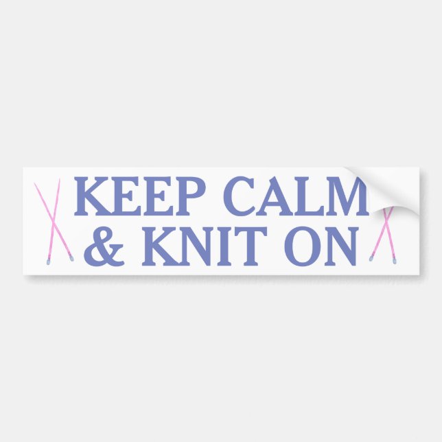 Adesivo Para Carro Mantenha a calma e faça-a malha sobre (Frente)