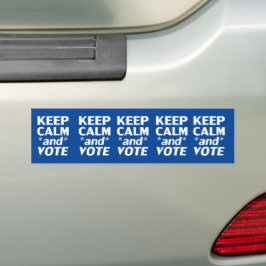 Adesivo Para Carro Mantenha a calma e vote tipografia moderna, azul b