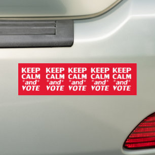 Adesivo Para Carro mantenha a calma e vote vermelho e branco moderno