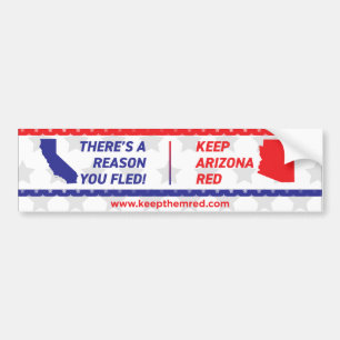 Adesivo Para Carro Mantenha o vermelho - Bumper Sticker CA to AZ