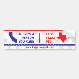 Adesivo Para Carro Mantenha-os vermelhos - Bumper Sticker CA to TX