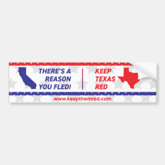 Adesivo Para Carro Mantenha-os vermelhos - Bumper Sticker CA to TX