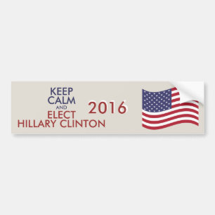 Adesivo Para Carro Mantenha-Se Calmo E Eleve A CLINTON HILLARY