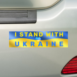 Adesivo Para Carro Mantenho-Me Na Ucrânia - Bandeira - Paz - Liberda