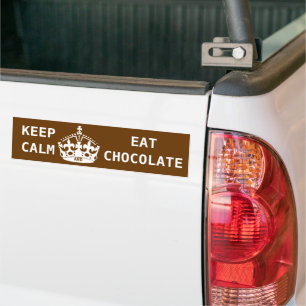 ADESIVO PARA CARRO MANTER CALMA COMER CHOCOLATE