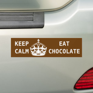 ADESIVO PARA CARRO MANTER CALMA COMER CHOCOLATE