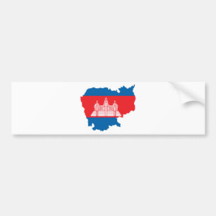 Adesivo Para Carro Mapa da bandeira de Cambodia sem redução