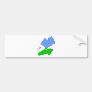Adesivo Para Carro Mapa da bandeira de Djibouti sem redução