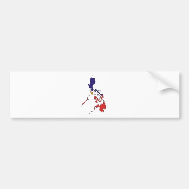 Adesivo Para Carro Mapa da bandeira de Filipinas sem redução (Frente)
