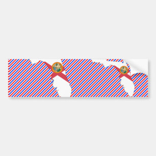 Adesivo Para Carro Mapa da bandeira de Florida