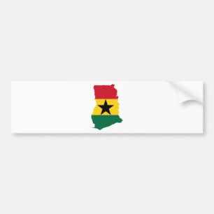 Adesivo Para Carro Mapa da bandeira de Ghana sem redução