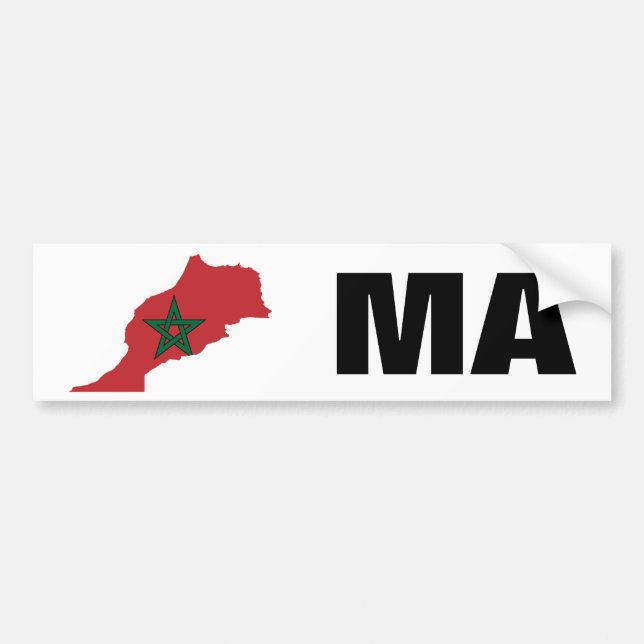 Adesivo Para Carro Mapa da bandeira de Marrocos (Frente)