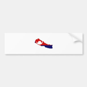 Adesivo Para Carro Mapa da bandeira de Nepal sem redução